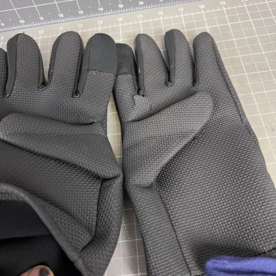 4 Pair Medium to Large Gloves; Leather, Neoprene, Cotton 