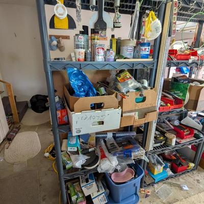 Plastic Shelving Unit Approx 32 1/2" x 13" x 73 1/2" Work & Garden Gloves Painting Plumbing Supplies Traps