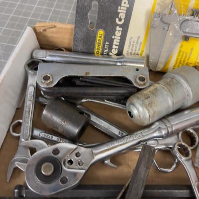 Mixed Tray of Tools; Wrenches and other Mechanic Tools