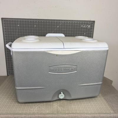 NICE Rubber Made Cooler, Gray on wheels with Handle