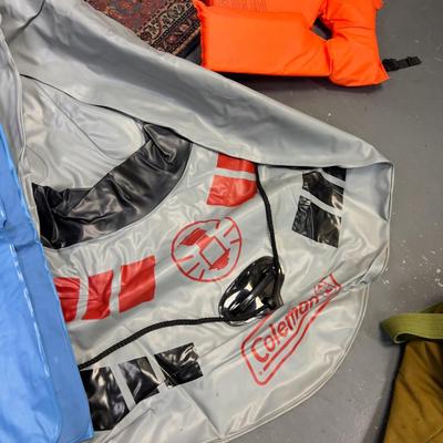 Coleman Raft and an Air Mattress, Paddles, Life Vest,  Pump
