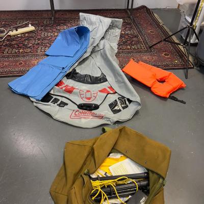 Coleman Raft and an Air Mattress, Paddles, Life Vest,  Pump