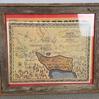 Map of the PONDAROSA in a Barnwood Frame