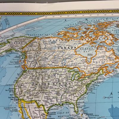 2 Similar National Geographic Maps; US and WORLD 