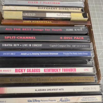 Tray full of CD's; Country, X-mas and Some Rock