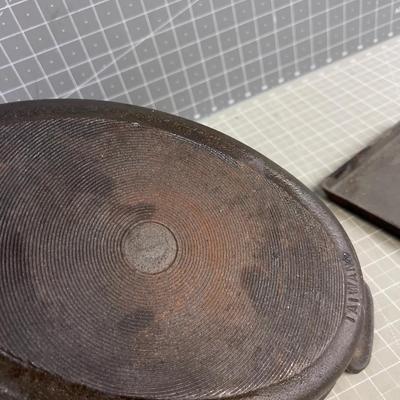 2 More Pieces of Cast Iron; Small Square Skillet and Baking Dish