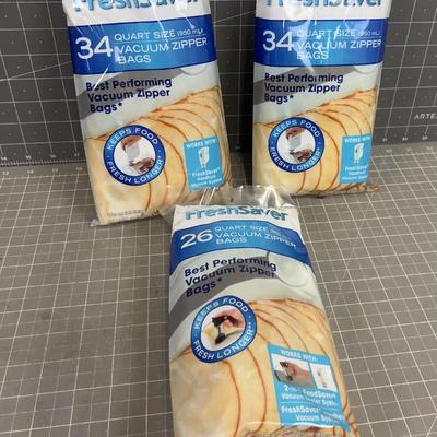 Quart Size Vacuum Bags (3) FOOD SAVER Brand
