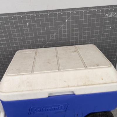 Coleman Cooler (Blue) On Wheels