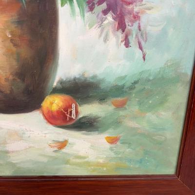 Oil on Board Still Life, Flowers, No Signature