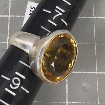Sterling Silver Citrine Ring OVAL 
