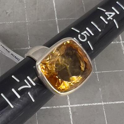Sterling Silver Citrine Ring Square 