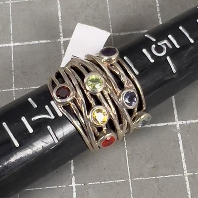 Sterling Silver CHAKRA Stone Size 6 