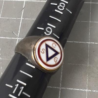 RING with TRIANGLE C S G - Probably Masonic 