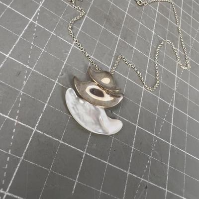 Sterling Silver and Mother of Pearl Pendant Necklace