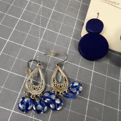 3 Blue Cold Water Creek Earrings Plus 2 other (silver) 