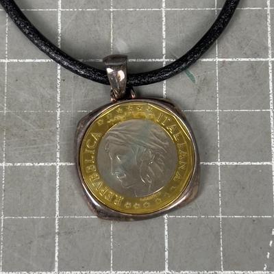COIN Foreign  - Sterling Silver on the Ends plus the Coin is in Silver Necklace