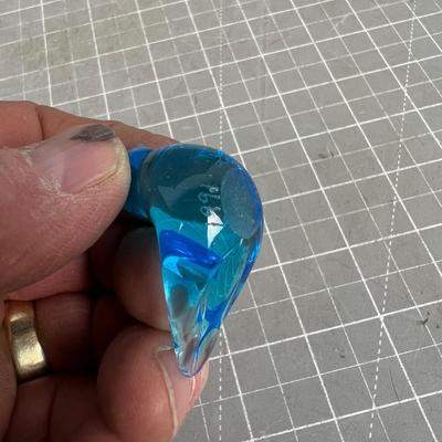 Hand Blown Glass Blue Bird Artist Signed