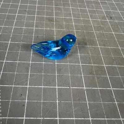 Hand Blown Glass Blue Bird Artist Signed