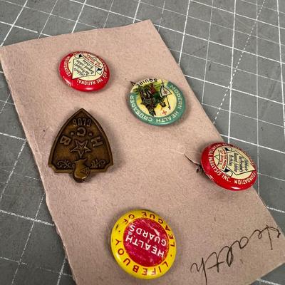 HEALTH Tin Pins VINTAGE 
