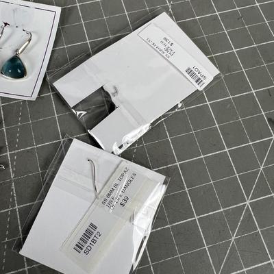 Aquamarine & Sterling Pendant and Earrings