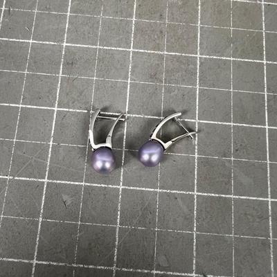 Pretty Purple Pearl and Amethyst Earing 