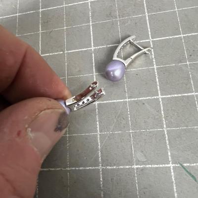 Pretty Purple Pearl and Amethyst Earing 