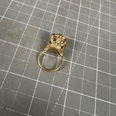 Magnificent Green and Brass Royalty Ring