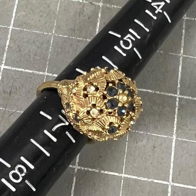 Magnificent Green and Brass Royalty Ring