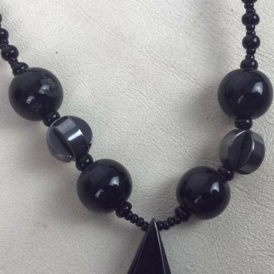 modernist ONYX & HEMATITE NECKLACE