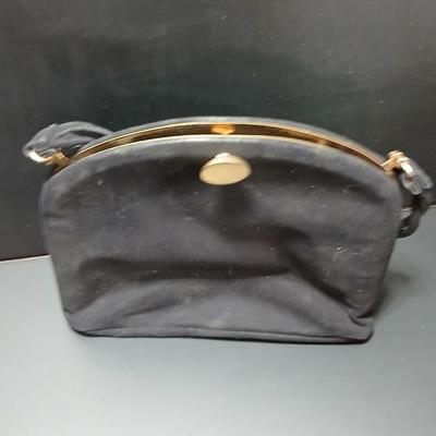 Vintage Ande clutch bag / purse with gold metal handle with another vintage purse and a fancy belt