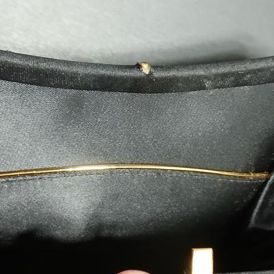 Vintage Ande clutch bag / purse with gold metal handle with another vintage purse and a fancy belt