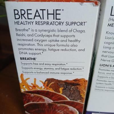Brand new sealed Host Defense Dietary Supplement Mushrooms - Breathe and Lion's Mane made with organic mushrooms