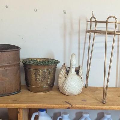 Brass Planter & Plant Stands