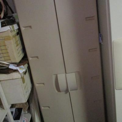 Plastic Cabinet Includes Contents Approx 23" x 16 1/2" x 66"
