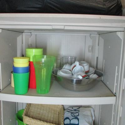 Plastic Cabinet Includes Contents Approx 23" x 16 1/2" x 66"