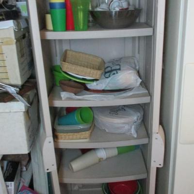 Plastic Cabinet Includes Contents Approx 23" x 16 1/2" x 66"