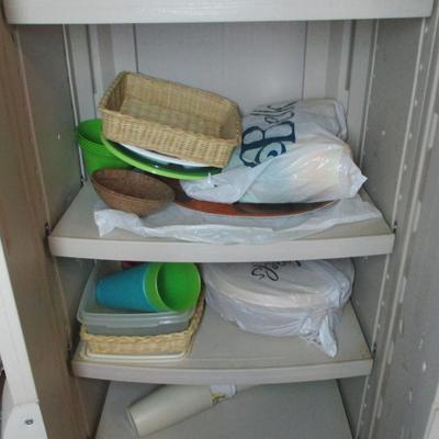 Plastic Cabinet Includes Contents Approx 23" x 16 1/2" x 66"