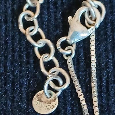 .925 Linked designer necklace and a "S" pendant on a chain