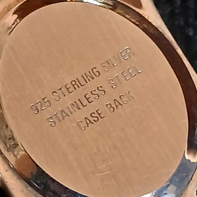 Boma .925 sterling silver marked Watch pendant with a pair of earrings marked Isreal