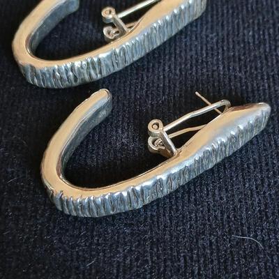 Boma .925 sterling silver marked Watch pendant with a pair of earrings marked Isreal