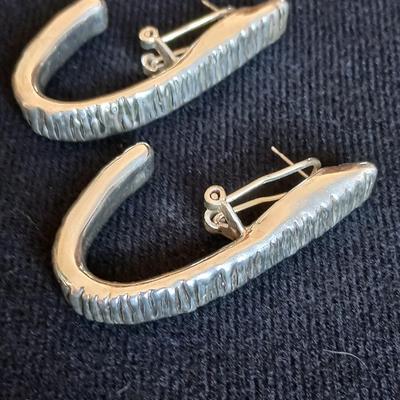 Boma .925 sterling silver marked Watch pendant with a pair of earrings marked Isreal