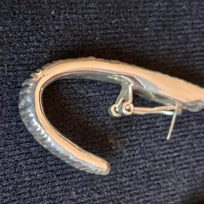 Boma .925 sterling silver marked Watch pendant with a pair of earrings marked Isreal