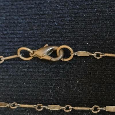 Antique ruby red glass stone / marble cufflinks - Crystal screw back earrings - and Vintage stone beaded necklace with fancy links