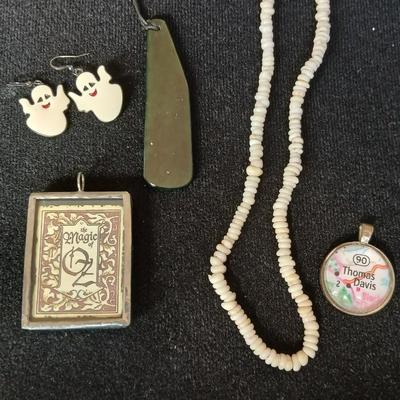 Variety of fun Jewelry Wizard of oz Pendant - coral necklace - Ghost earrings and more