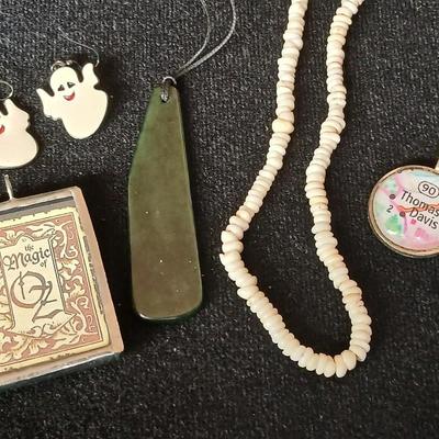 Variety of fun Jewelry Wizard of oz Pendant - coral necklace - Ghost earrings and more