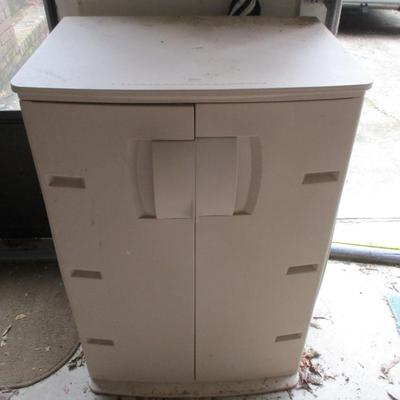 Plastic Storage Cabinet With Contents Approx 24" x 17" x 36"