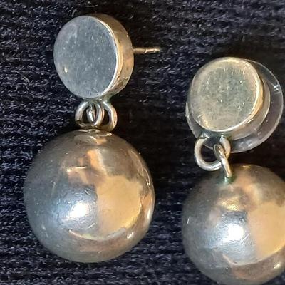 .925 marked earrings - Half gold half silver-colored coil / screw earrings with a unique vintage necklace