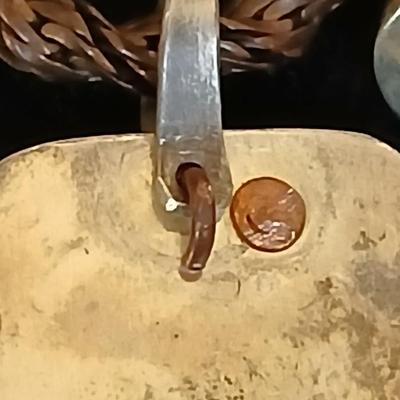 .925 marked earrings - Half gold half silver-colored coil / screw earrings with a unique vintage necklace