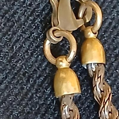 .925 marked earrings - Half gold half silver-colored coil / screw earrings with a unique vintage necklace