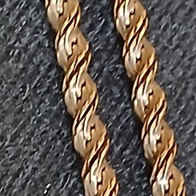 .925 marked earrings - Half gold half silver-colored coil / screw earrings with a unique vintage necklace